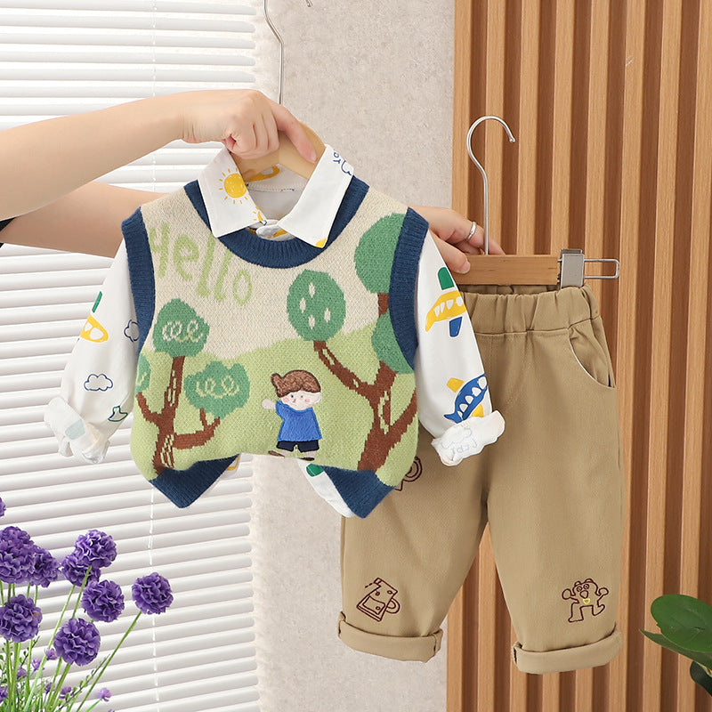 Men's Children's Set 3 Pieces Boy's Vest