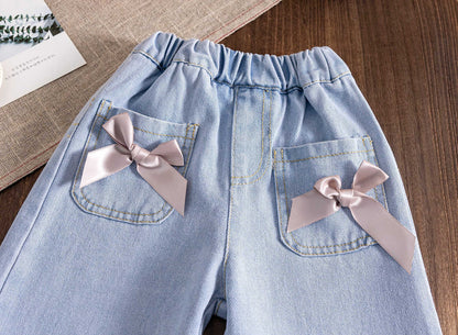 Children's Jeans Pants with Bows