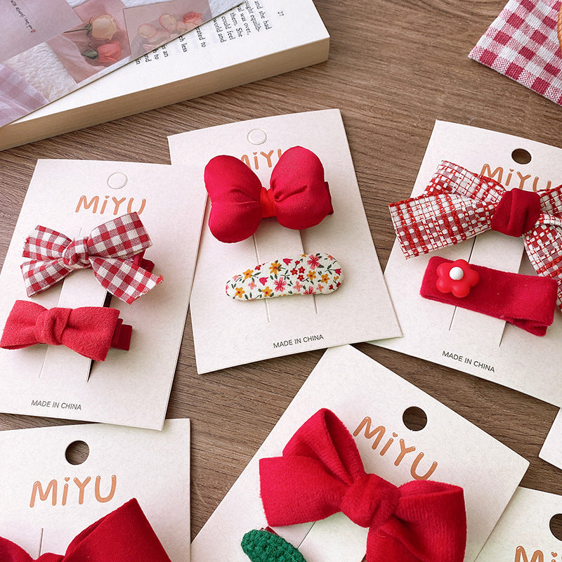 Red Bows Children's Clips