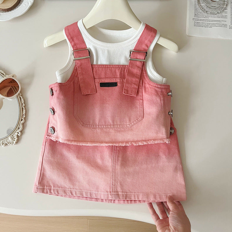 Girls' Infant Set Jeans Buttons 3 Pieces