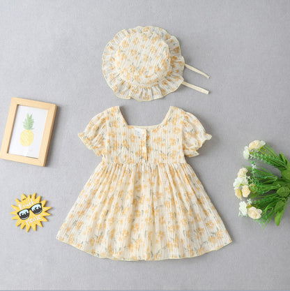 Floral Children's Dress + Little Hat