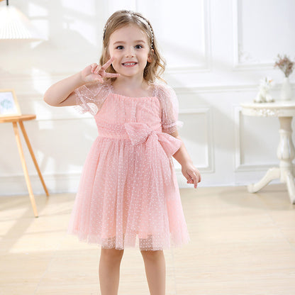 Polka Dot Tulle Bow Infant Dress