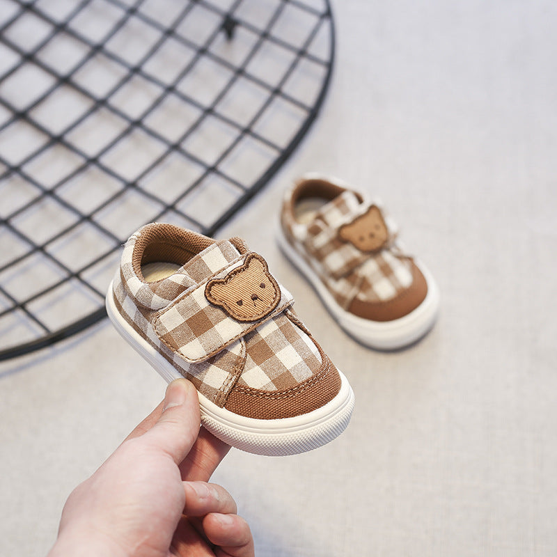 Bear Checkered Children's Sneakers