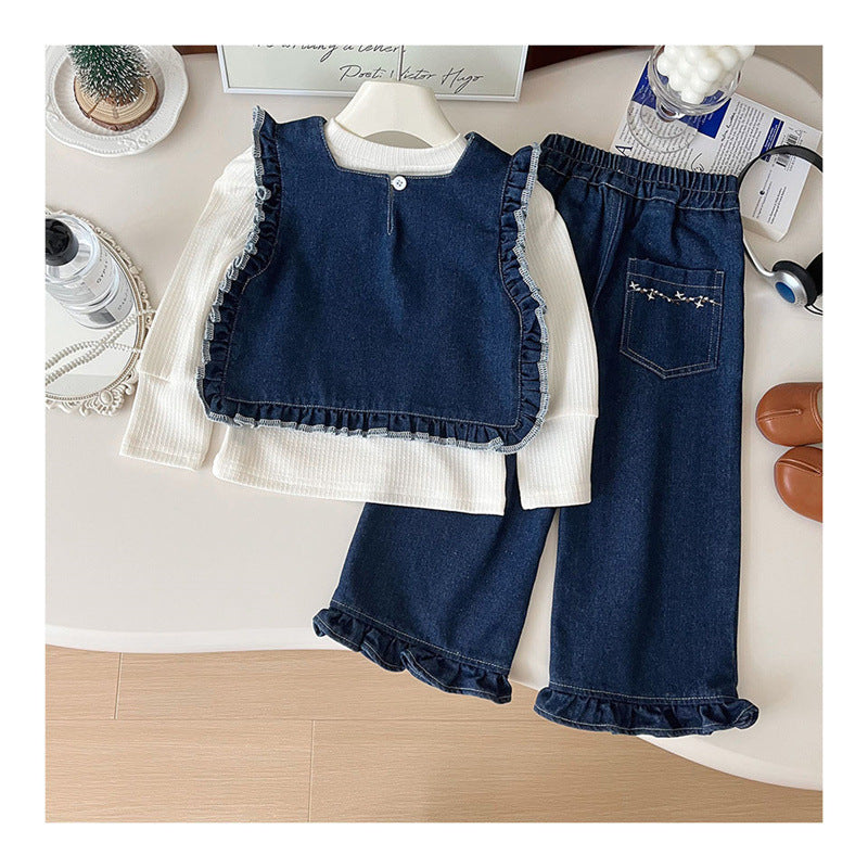 Girls' Infant Set 3 Pieces Jeans