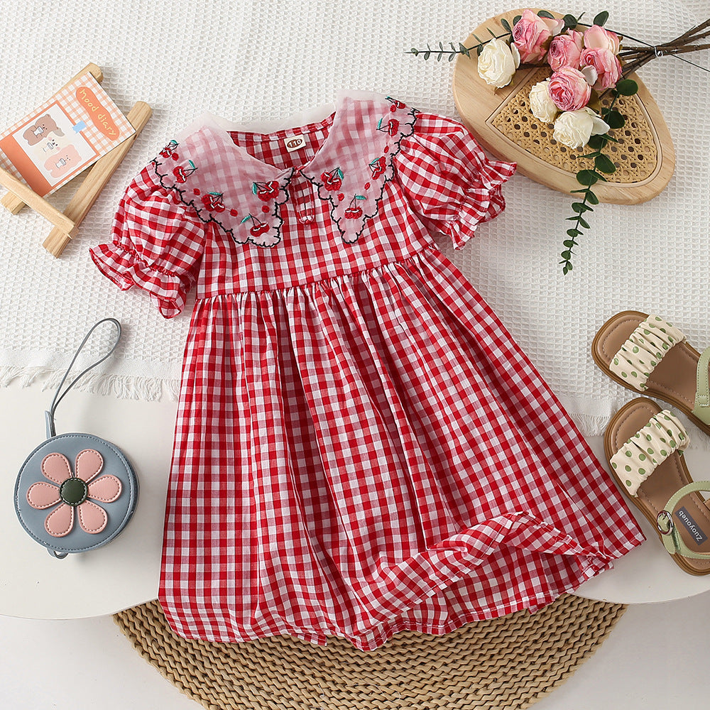 Children's Plaid Dress Cerejinhas