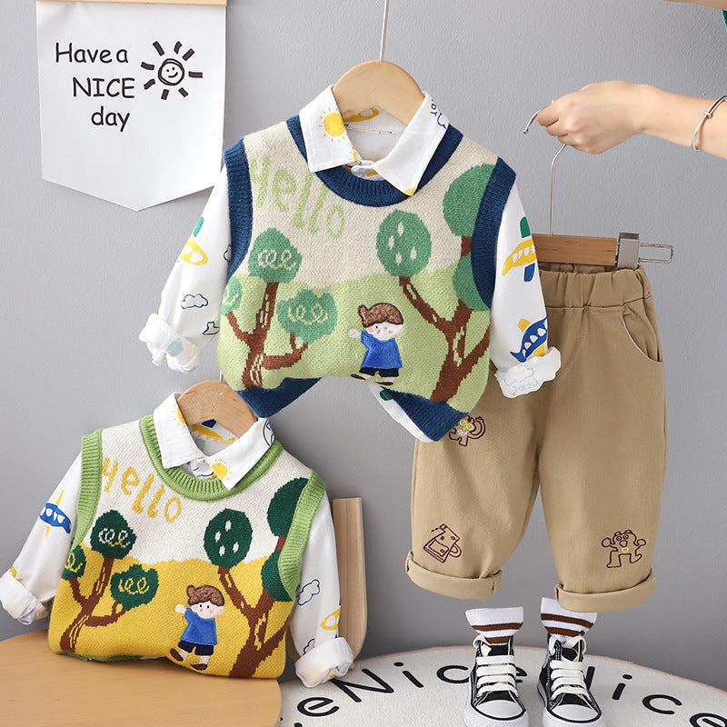 Men's Children's Set 3 Pieces Boy's Vest