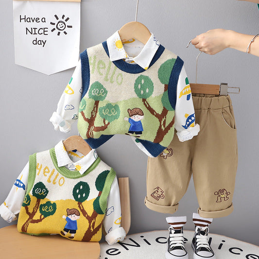 Men's Children's Set 3 Pieces Boy's Vest