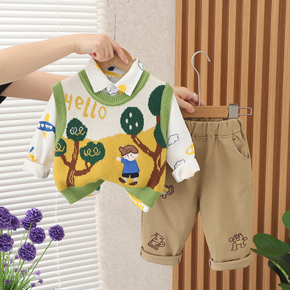 Men's Children's Set 3 Pieces Boy's Vest