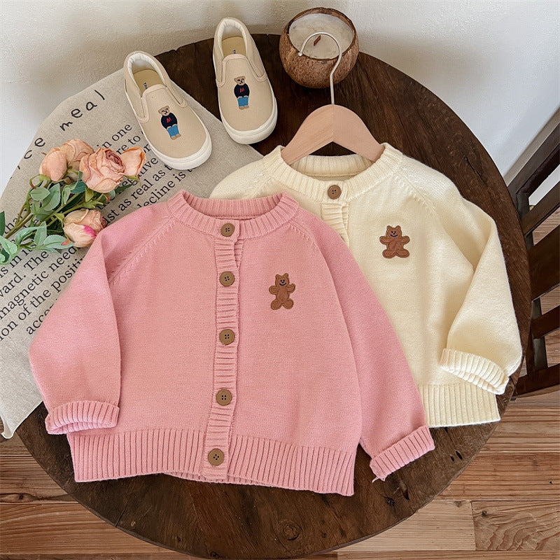 Women's Children's Knitted Teddy Bear Coat