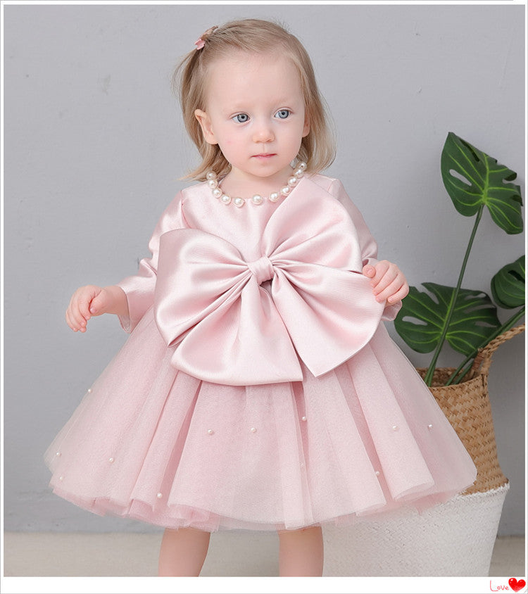 Children's Pearls and Bow Party Dress