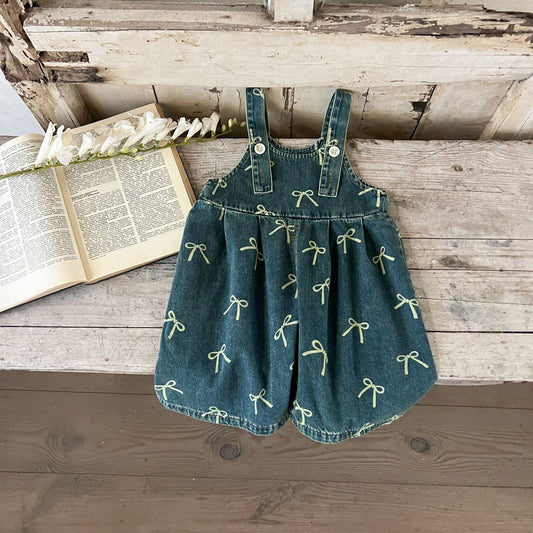 Children's Overalls Jeans Bows