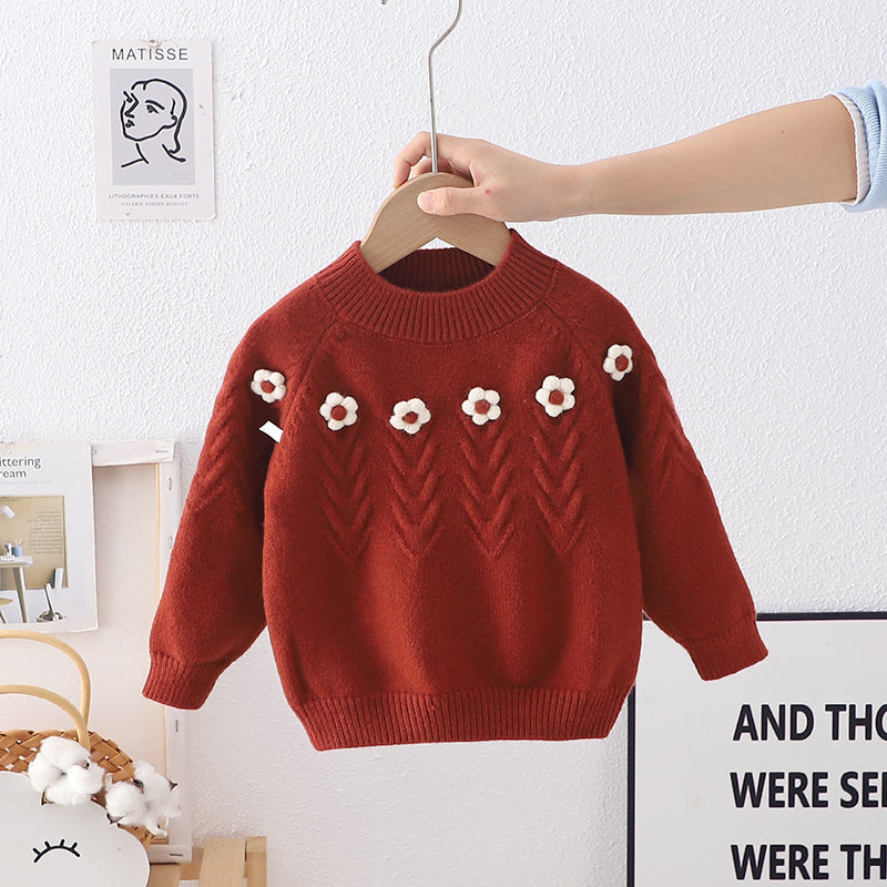 Children's Cardigan Knitted Flowers