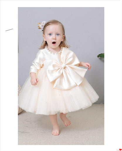 Children's Pearls and Bow Party Dress