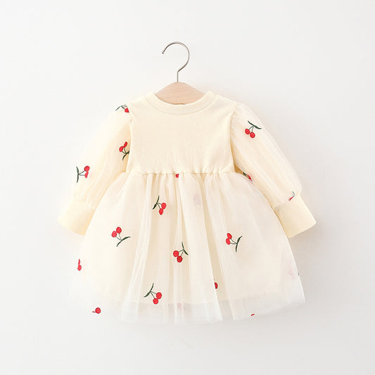 Infant Dress Cherry Tulle