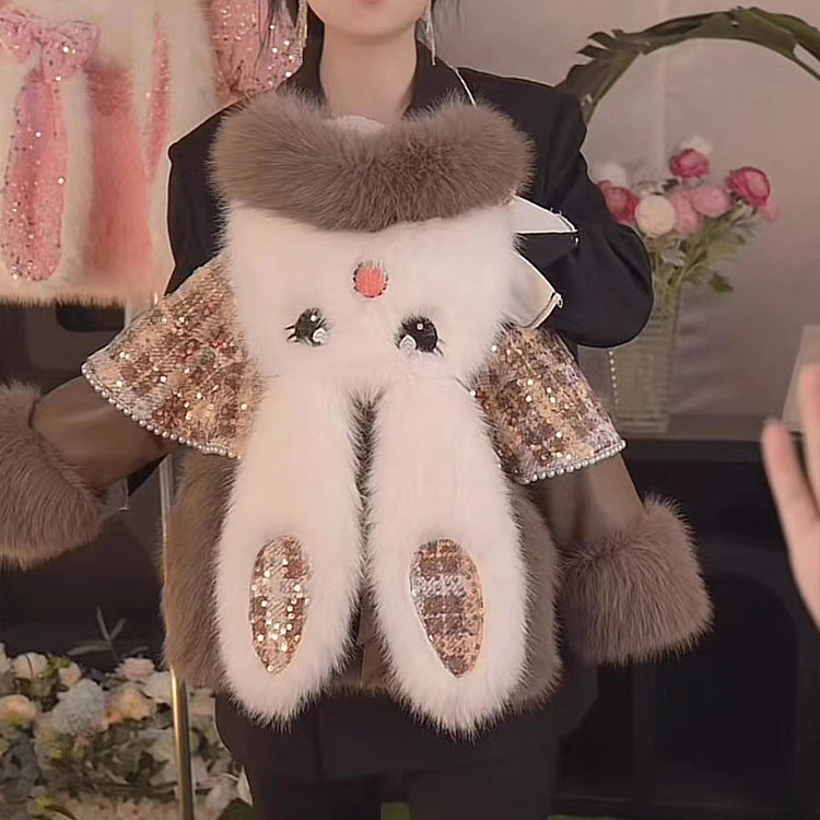 Children's Tuwwed and Bunny Fur Coat