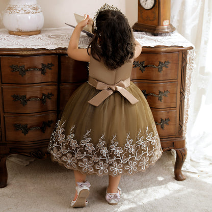 Bright Tulle and Flowers Children's Party Dress