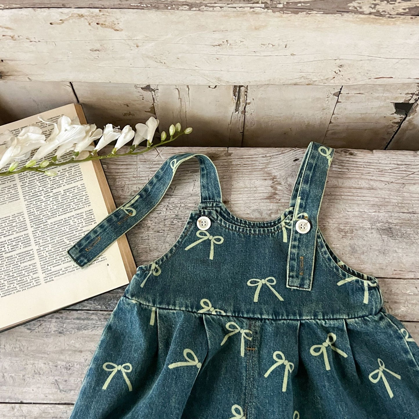 Children's Overalls Jeans Bows