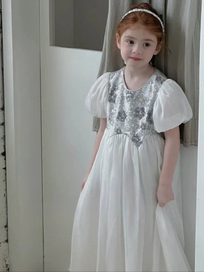 Shiny Silver Children's Dress