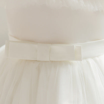 Pleated Tulle and Pearls Children's Party Dress