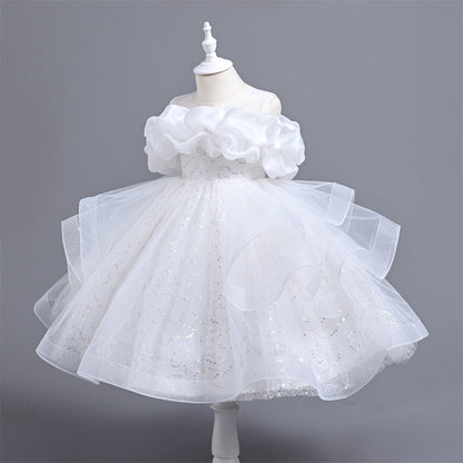 Children's Party Dress Tulle Sequins