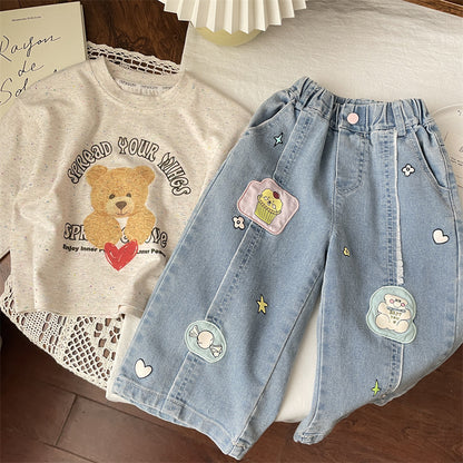 Girls' Infant Pants Sweets Teddy Bear