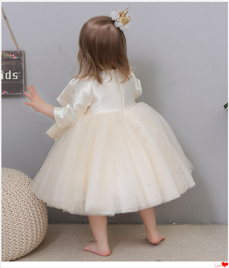 Children's Pearls and Bow Party Dress