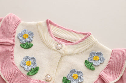 Women's Children's Knitting Collar Set Florzinhas