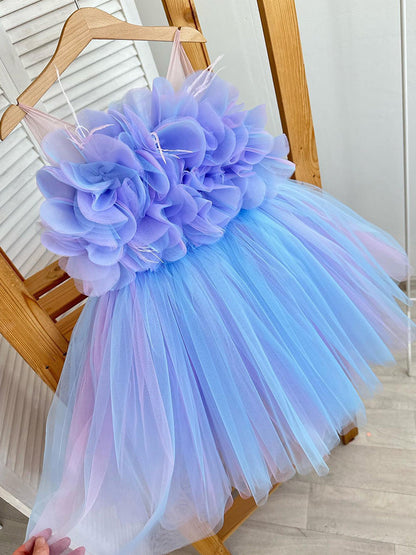 Tulle Flowers Children's Party Dress