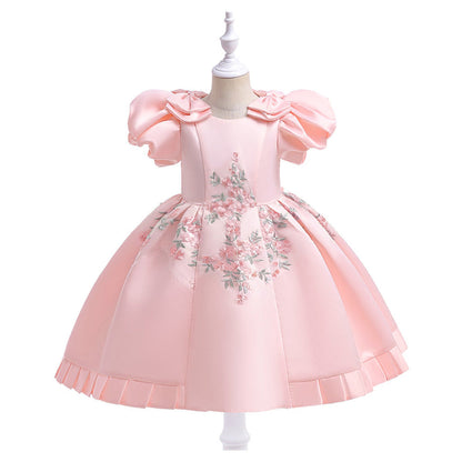 Children's Flower and Bow Party Dress