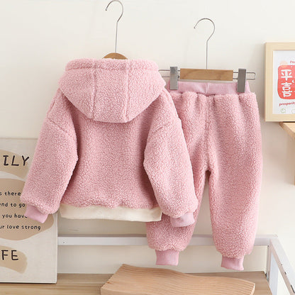 Women's Winter Thick Kitten Children's Set