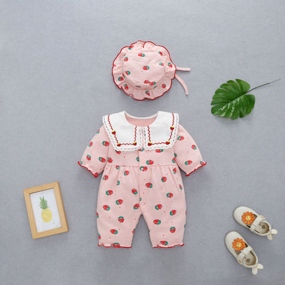 Girls' Infant Jumpsuit Fruit Collar