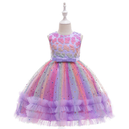 Colorful Tulle Stars Party Dress