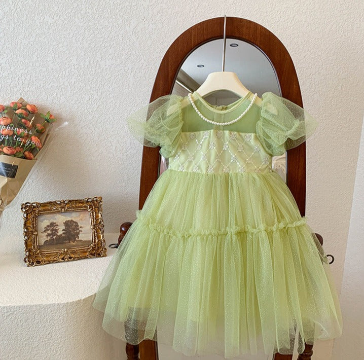 Asinha Bright Green Children's Dress