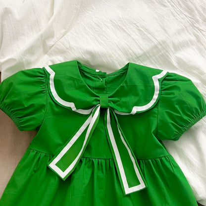 Green Bow Children's Dress