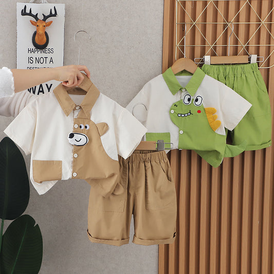 Men's Children's Set Animal Shirt