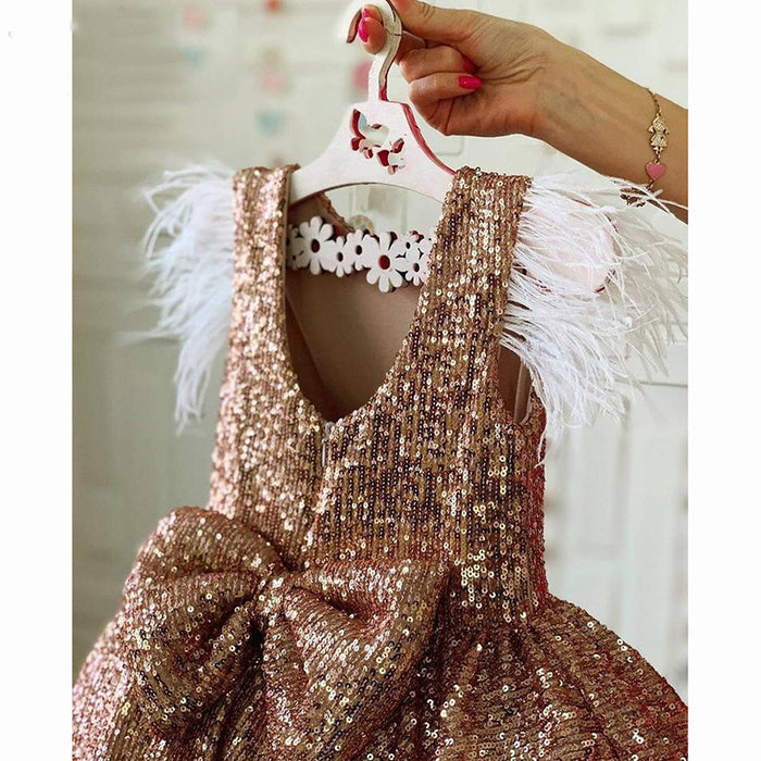 Sequins and Feathers Party Dress