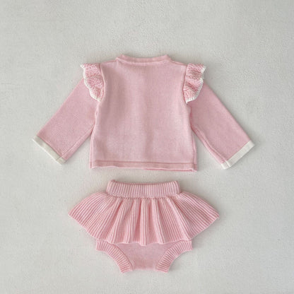 Pink Knit Girls' Infant Set