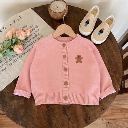 Women's Children's Knitted Teddy Bear Coat