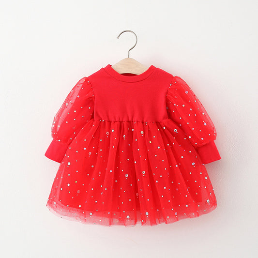 Red Flowers Children's Dress