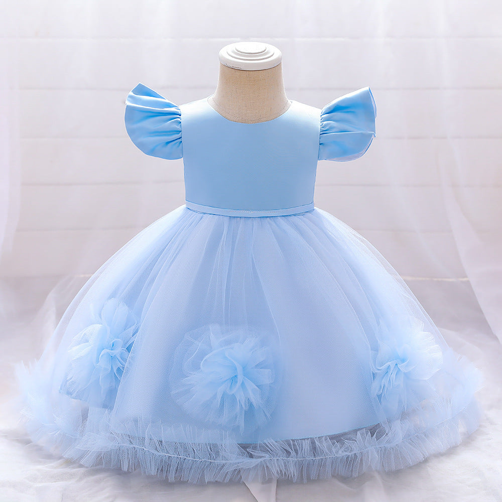 Children's Party Dress Tulle Flowers