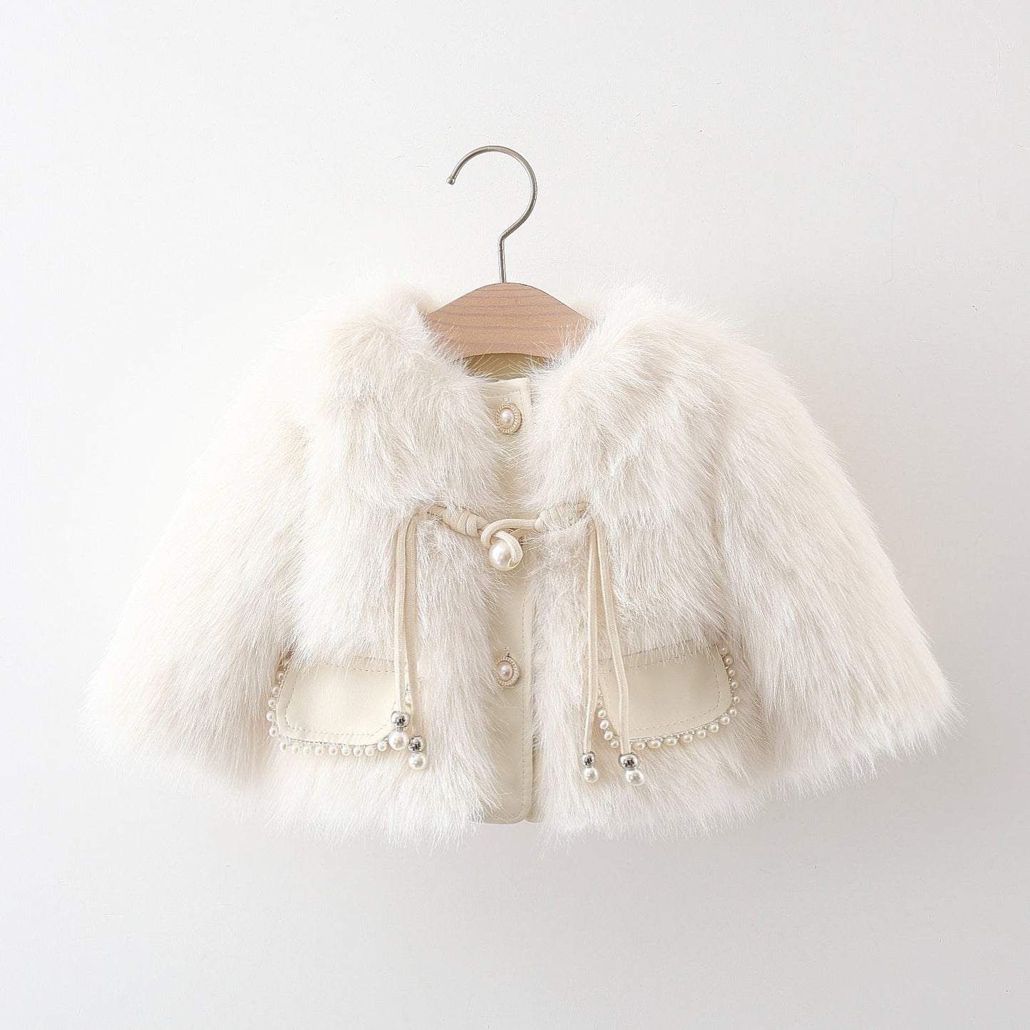 Women's Children's Coat Fur and Pearls