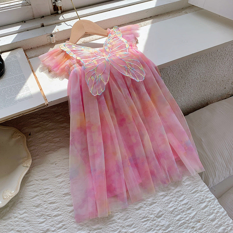 Children's Dress Tulle Flowers and Butterflies