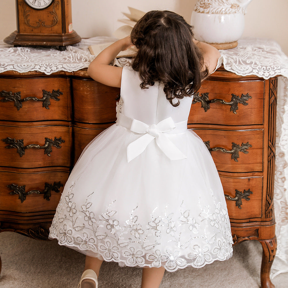 Bright Tulle and Flowers Children's Party Dress