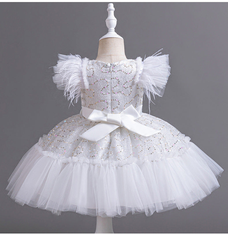 Shiny Bowknot Children's Party Dress