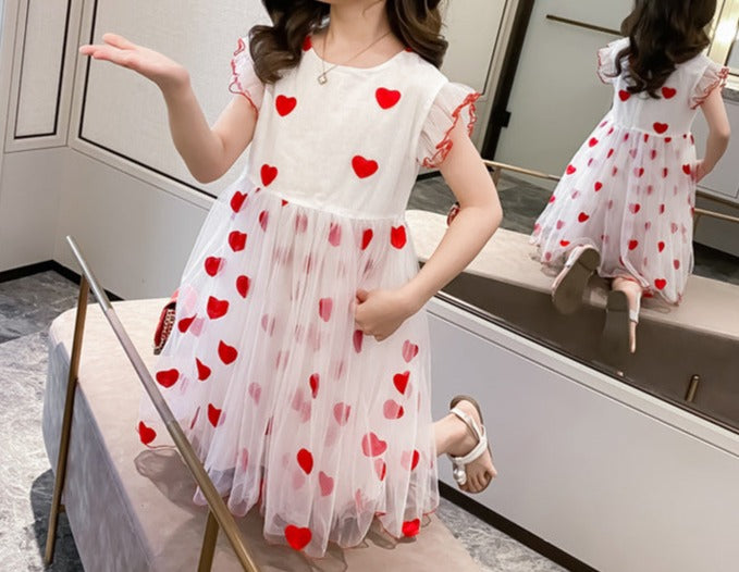 Little Hearts Tulle Children's Dress