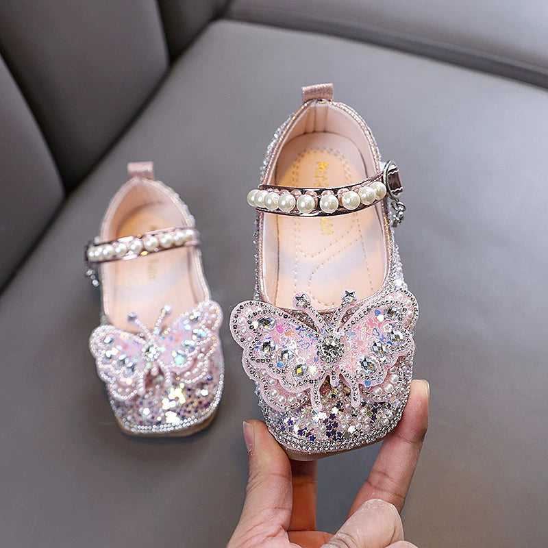 Girls' Rhinestone Butterfly Shoes