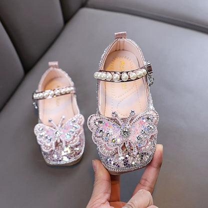 Girls' Rhinestone Butterfly Shoes