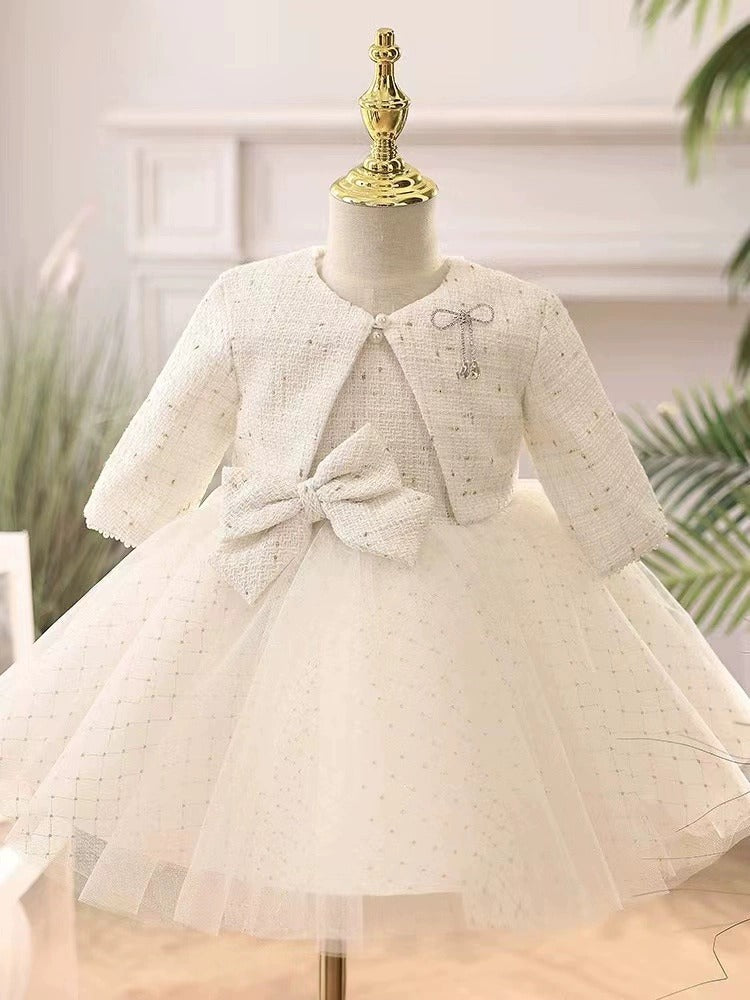 Children's Tweed Bow Party Dress