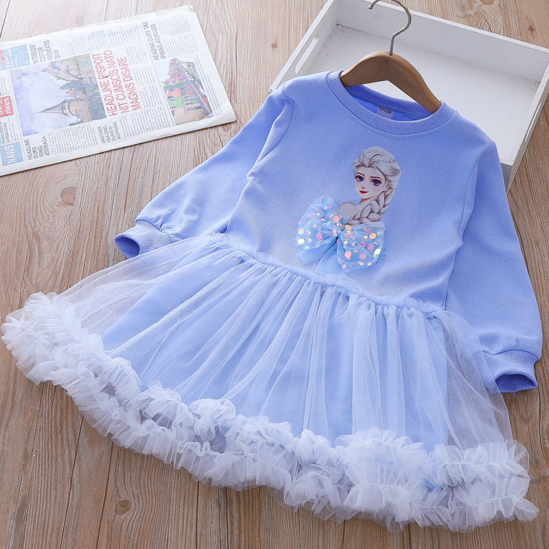 Children's Frozen Shiny Bow Dress