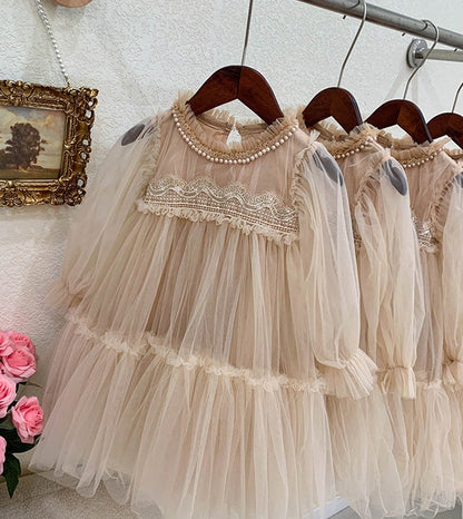 Children's Tulle Lace and Pearls Dress